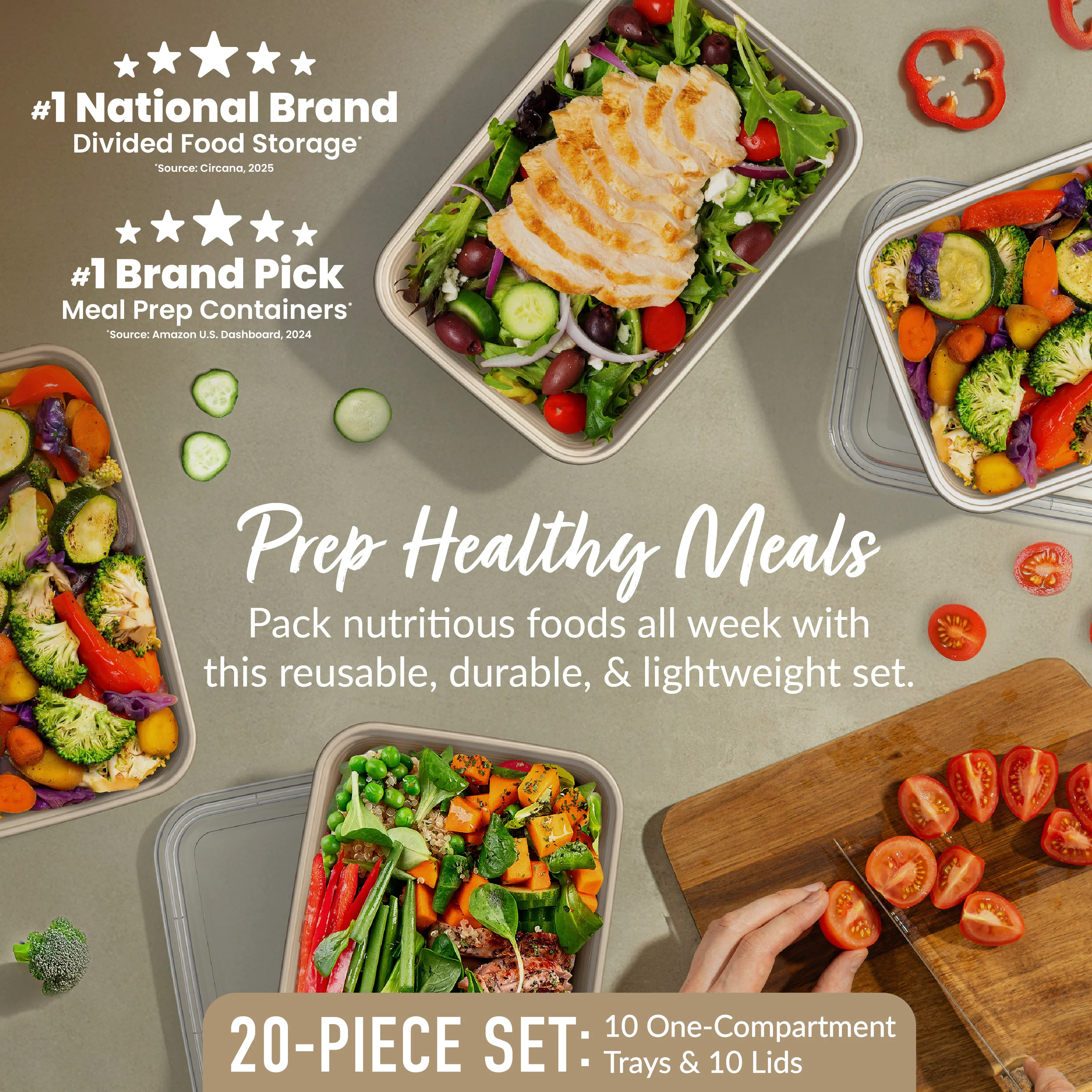 Bentgo Prep 1-Compartment Meal Prep Containers (20-Piece) - Image 41