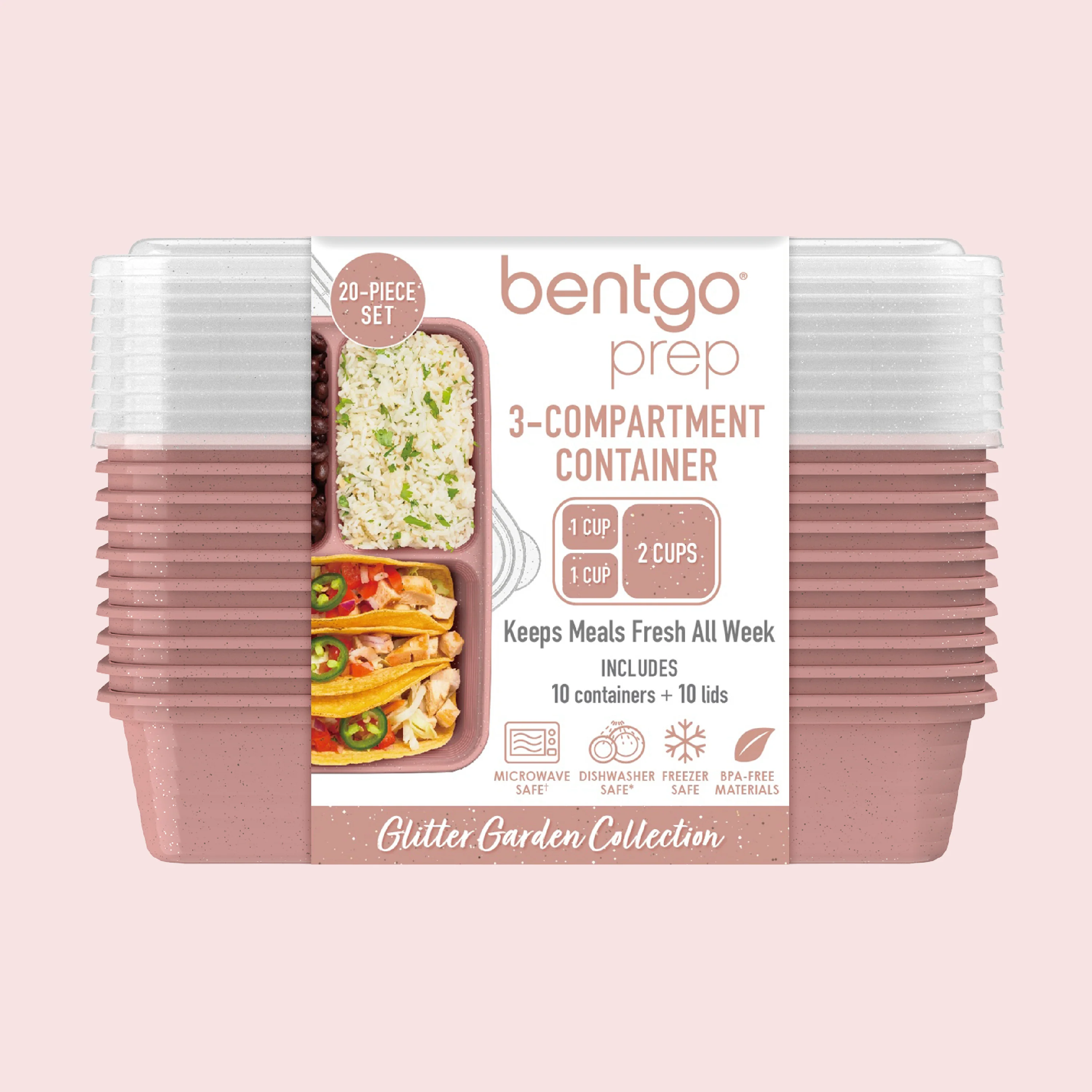 Bentgo Prep 3-Compartment Meal Prep Containers (20-Piece) - Image 40